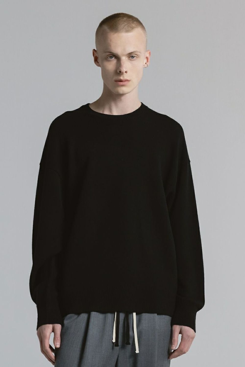 CINOH - CREW NECK KNIT / ウール クルーネック ニット (グレー) | gossip