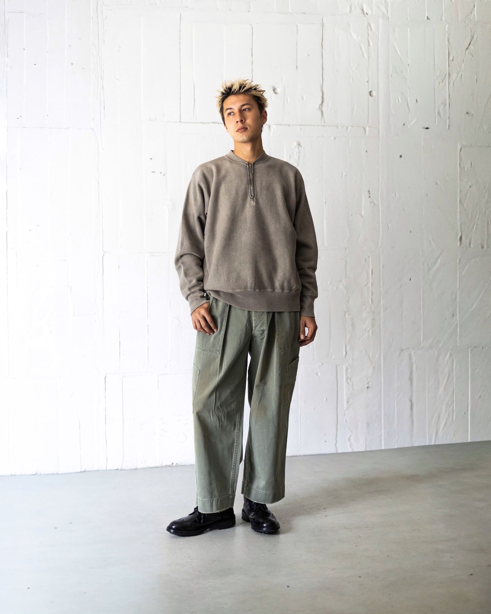 A.PRESSE Vintage Half Zip Rib Collar Sweatshirt 8月23日(土)新作