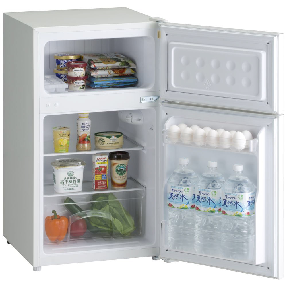 AT-RF85B-WH 冷蔵庫 TAGlabel by amadana ホワイト [2ドア /右開き