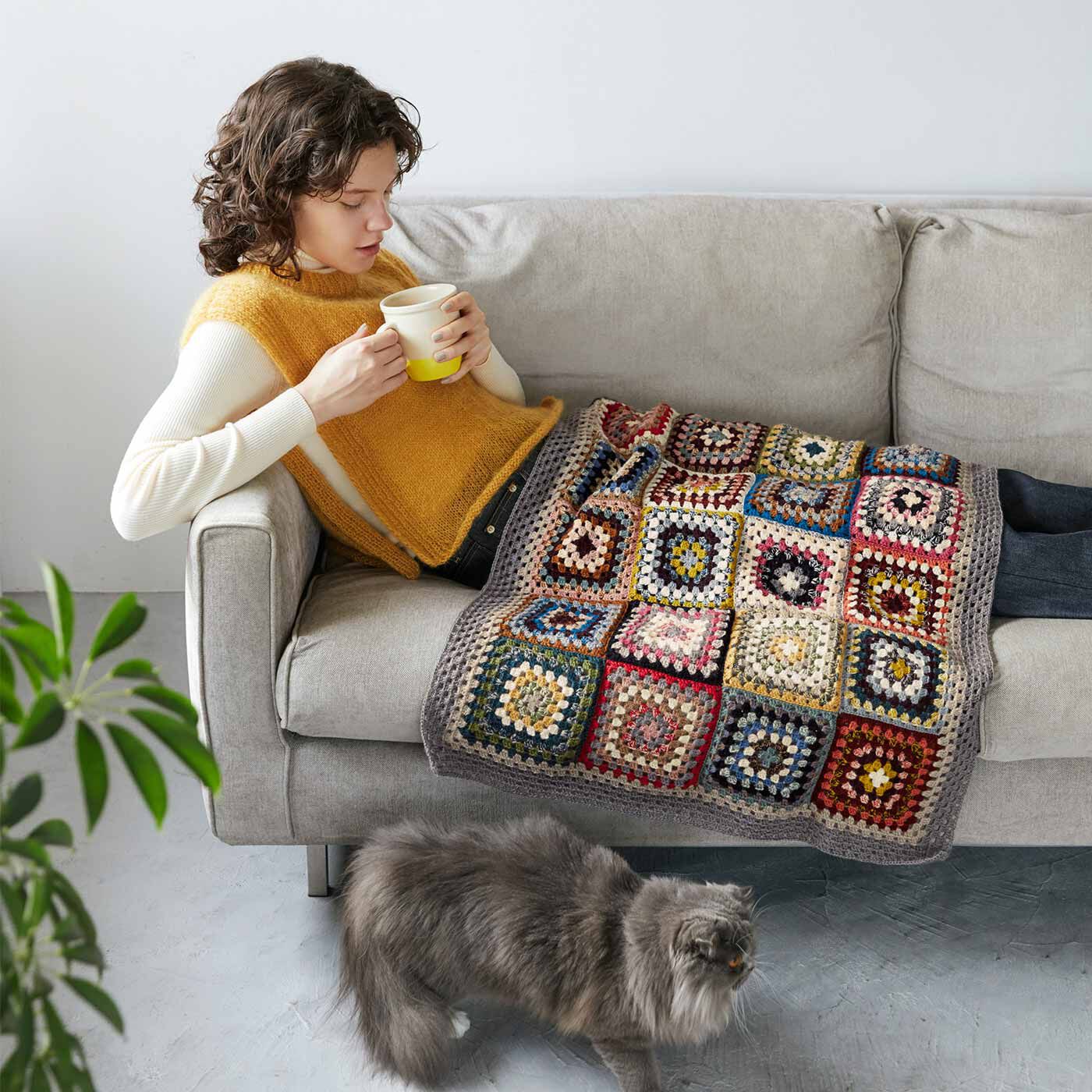 The magic of color spreads as you knit with granny squares