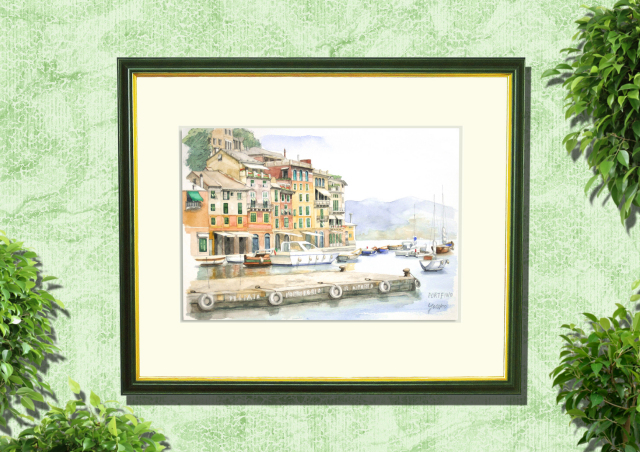 ヨーロッパ風景画 「PORTFINO（ポルトフィーノ・イタリア