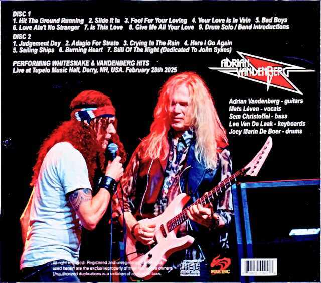 Adrian Vandenberg エイドリアン・ヴァンデンバーグ/NH,USA 2025 Complete