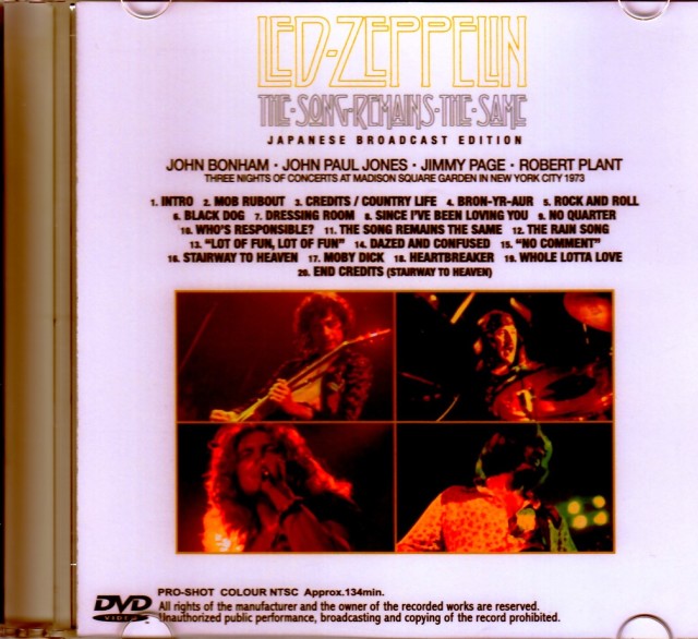 Led Zeppelin レッド・ツェッペリン/狂熱のライヴ Japanese Broadcast