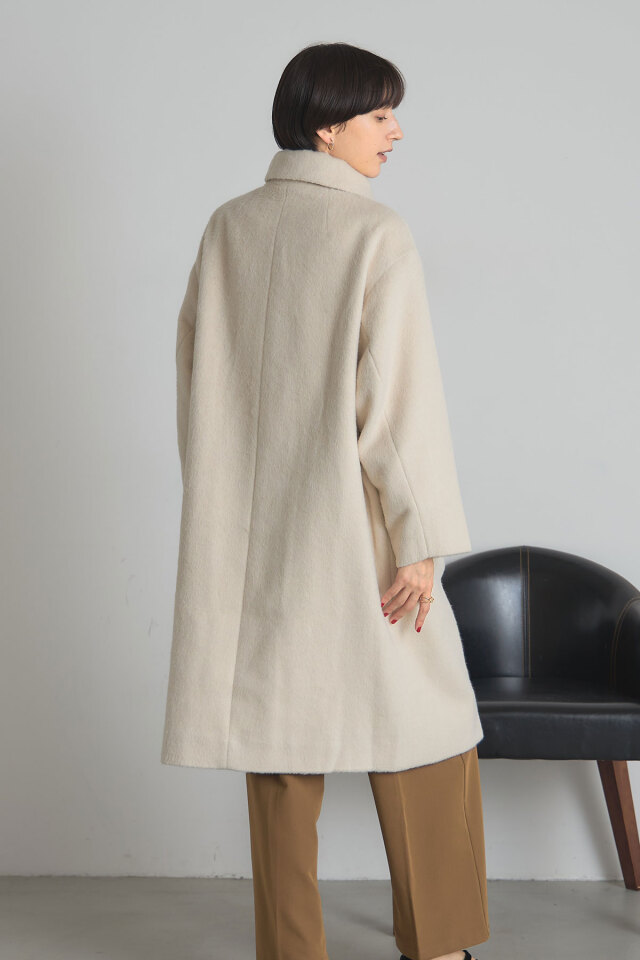 ウール混ビッグカラーチェスターコート