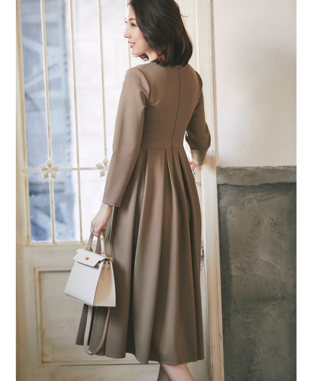 高田麻紀子さんコラボ】ポンチ長袖ワンピース