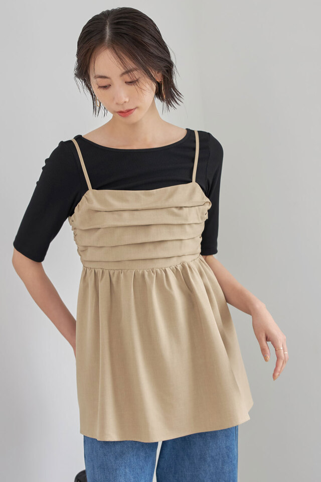 maria_r_t_yさんコラボ】バックリボンタックキャミソール