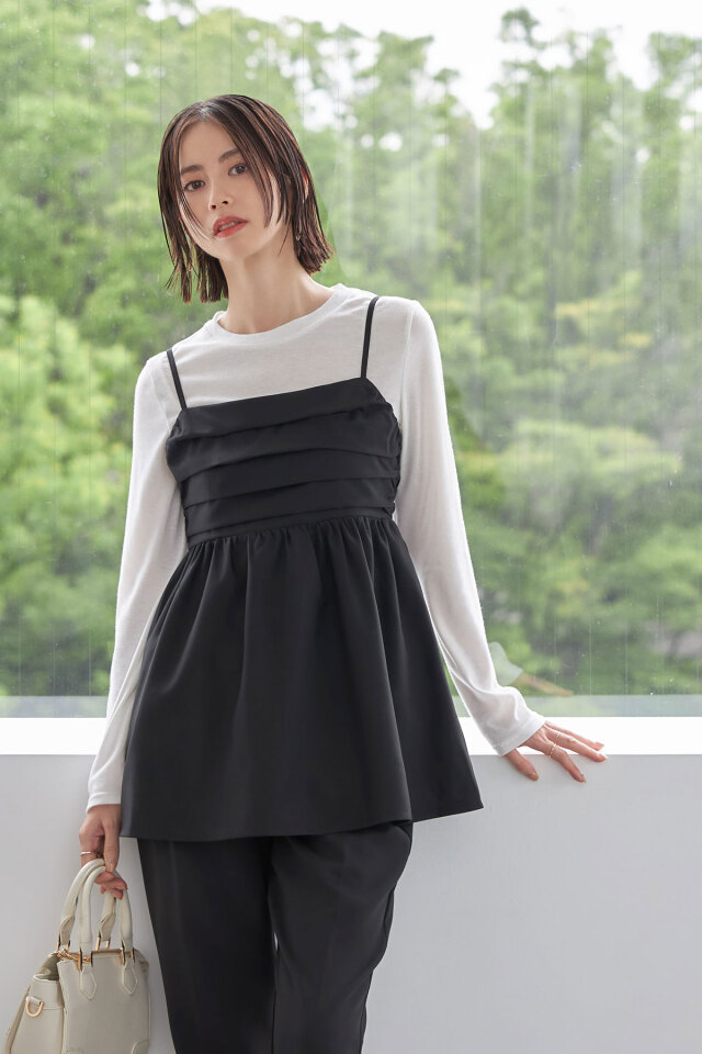 maria_r_t_yさんコラボ】バックリボンタックキャミソール