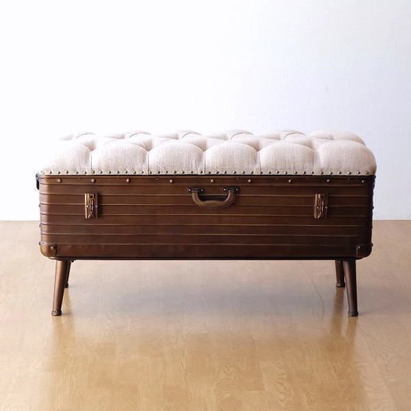ベンチ 収納付 ソファ スツール おしゃれトランクベンチ ヴィンテージ