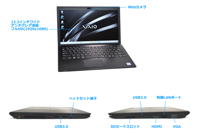 Windows11 13.3型 フルHD VAIO Pro PG VJPG11C11N Core i5 8250U