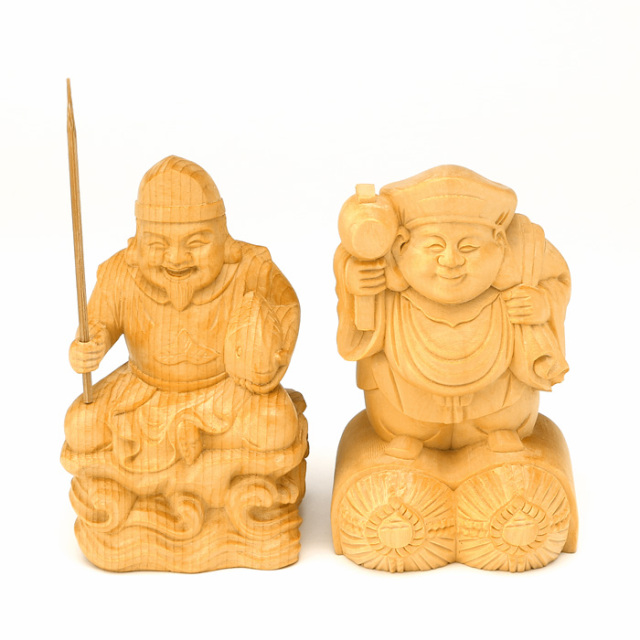 木彫 えびす様・大黒様 二福神 No.4 | 高級神棚・神具の通販なら伊勢宮