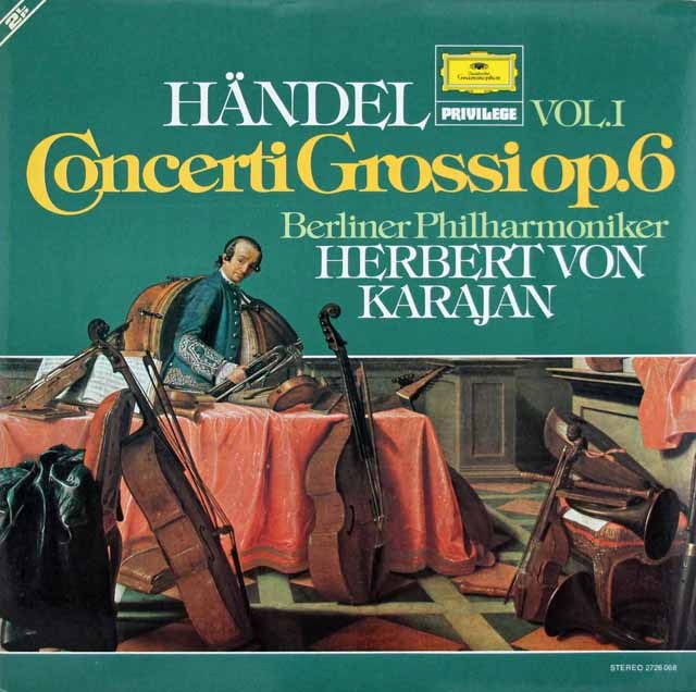 LP レコード カラヤンのヘンデル/合奏協奏曲作品6より vol.1 独DGG 2997