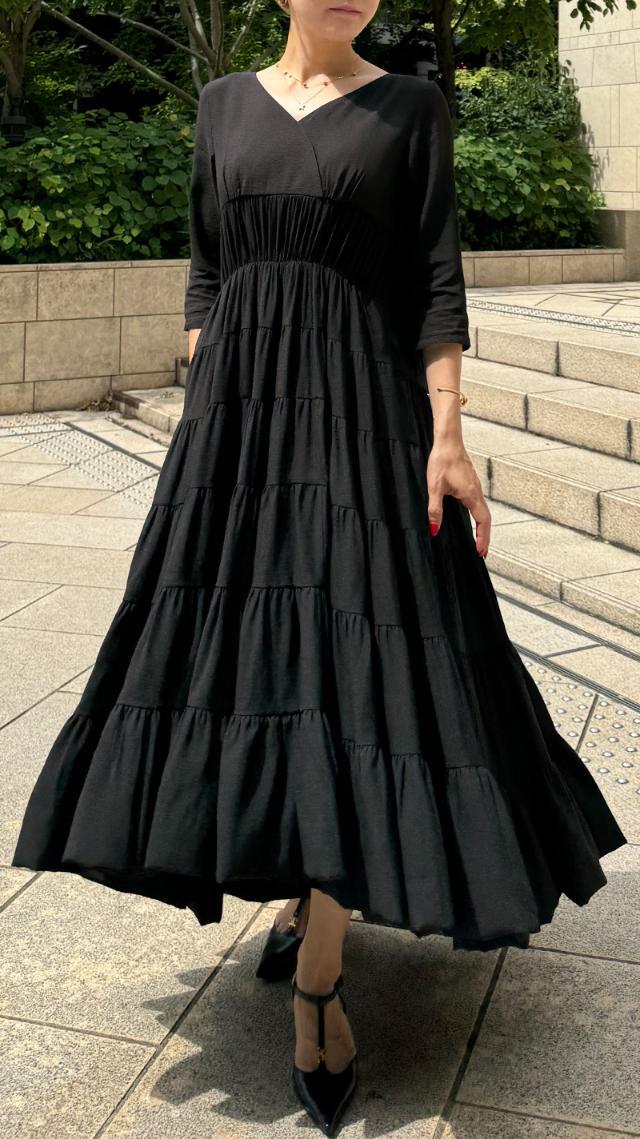 ドラマティック七分袖ティアードワンピース｜JENNE(ジェンヌ)公式通販