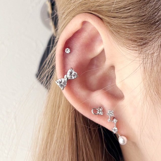 14G 16G ］さりげないサイズ感ながらも繊細なキュービック ハート