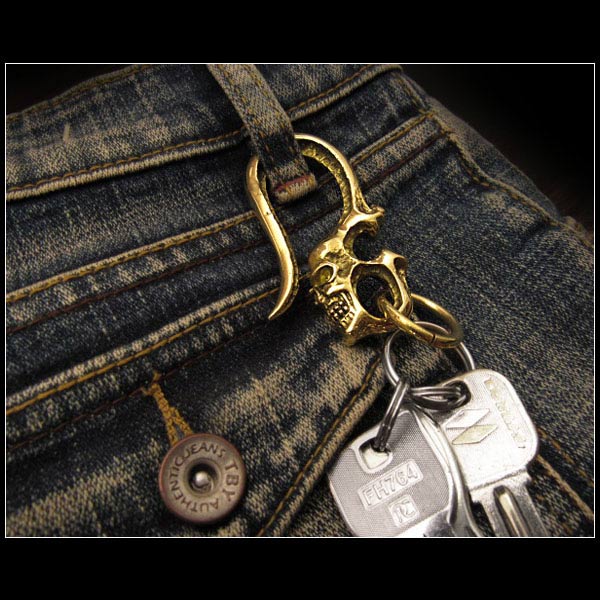 クリックポストのみ送料無料！ブラスキーホルダー キーフック 釣り針