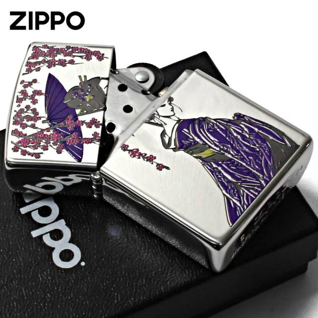 Zippo ジッポー 芸者 GEISHA 和柄 藤色 1201S898｜Zippo専門店