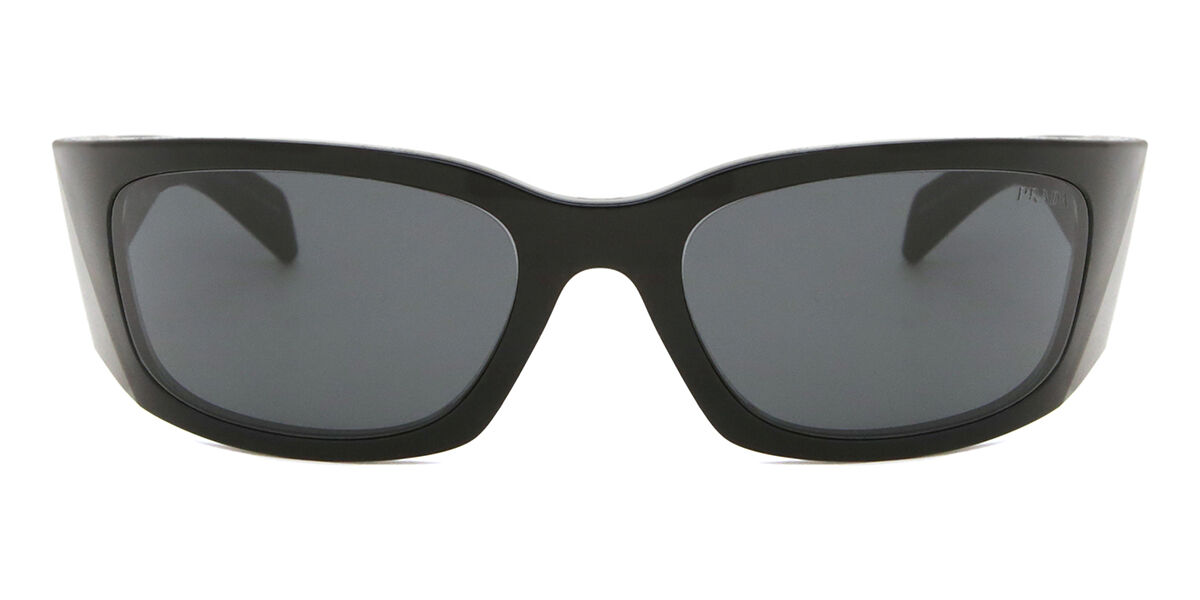 Prada PR A19S 1AB5S0 ラップアラウンド ブラック サングラス