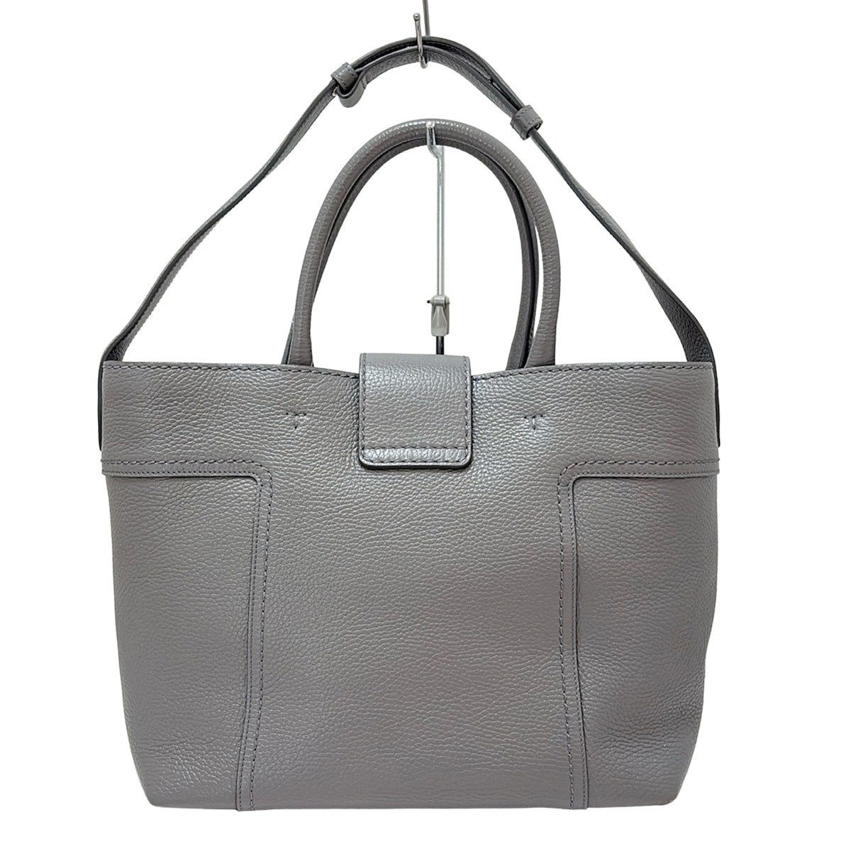 TOD'S(トッズ) トートバッグ ダブルT ダークグレー レザー（19257203