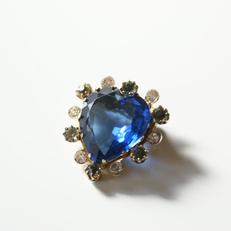 タイタニック サファイアブルー ハート ブローチ / ヴィンテージ