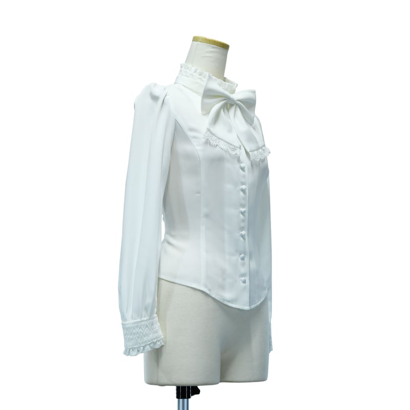 ○予約○スタンドカラーリボンジャボブラウス | Sheglit MiDiom online