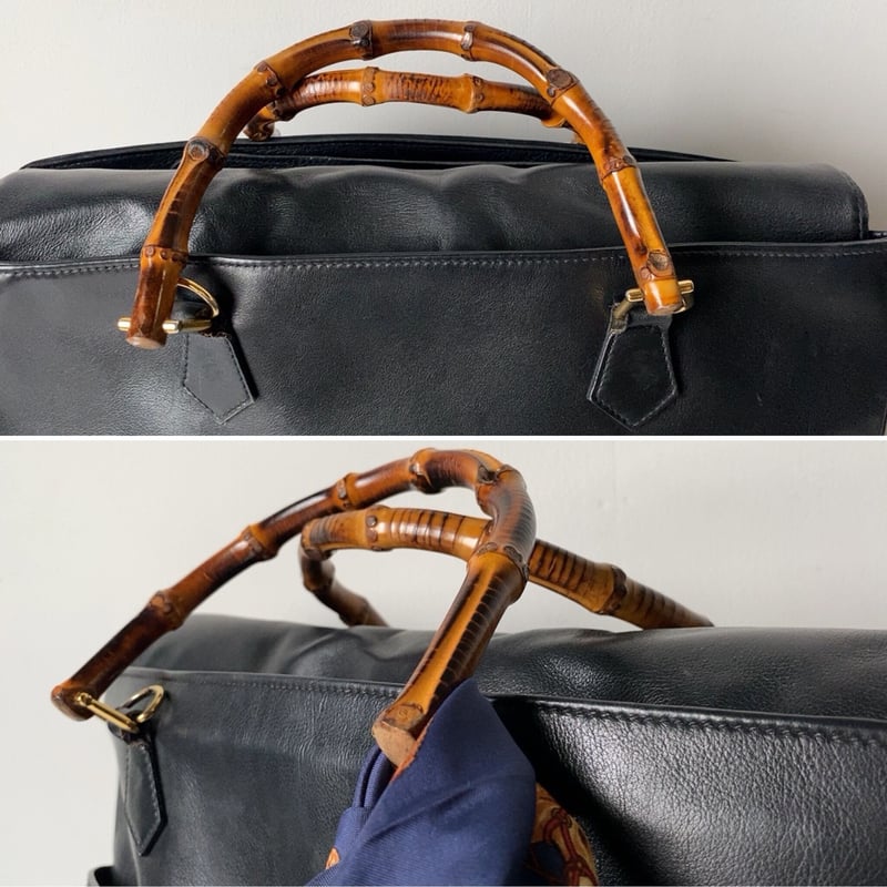 GUCCI オールドグッチ バンブーレザーバッグ 2wayショルダー付き