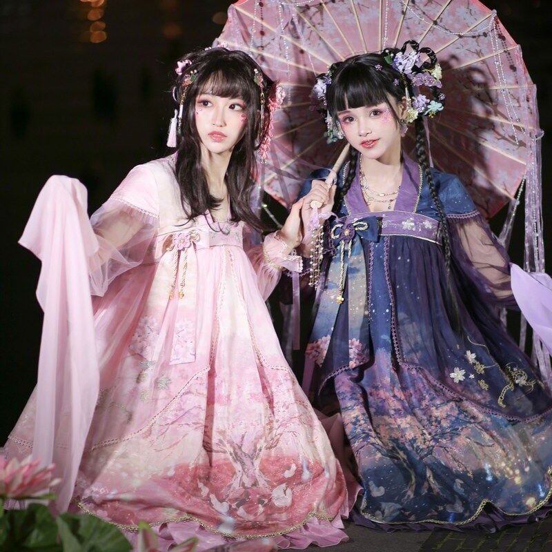 中華ロリータ 桜 幻想的 ゆめかわいい ロリィタ ワンピース コスプレ