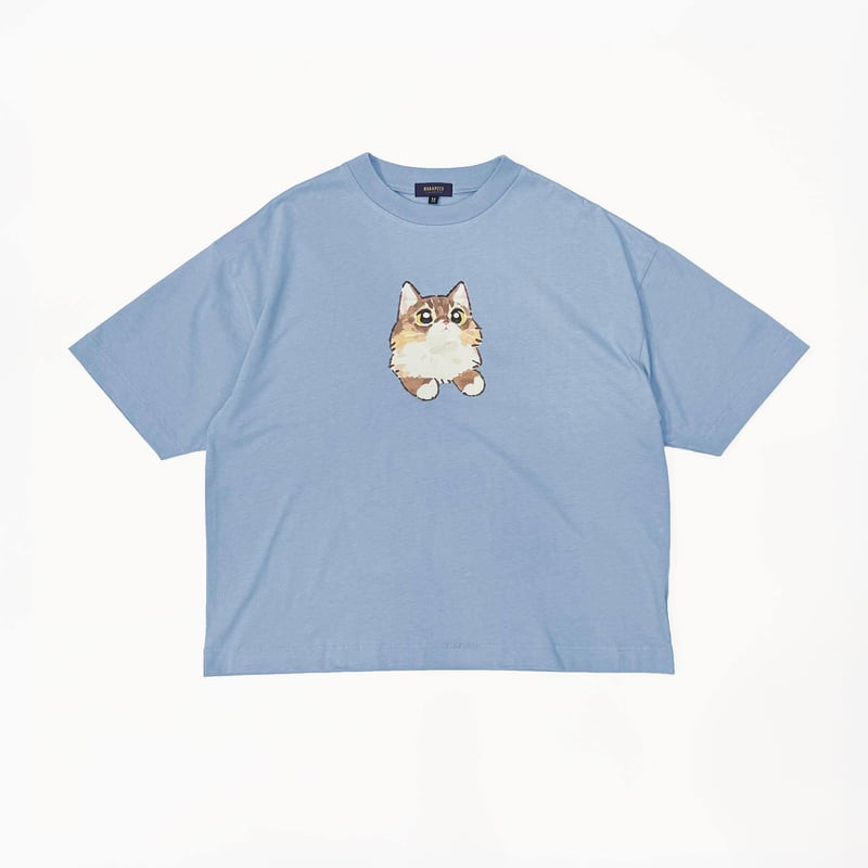 GENTLE CAT TEE（fuwaNeko） - ブルー | harapeco Store