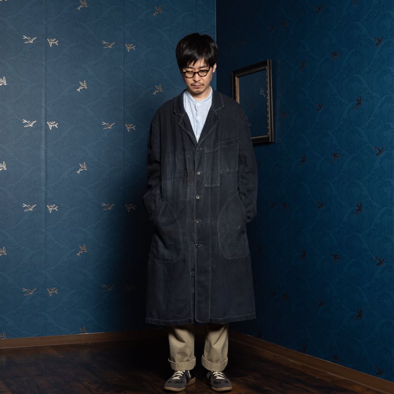 30-40s France Vintage SALACHE Black Linen Maqu