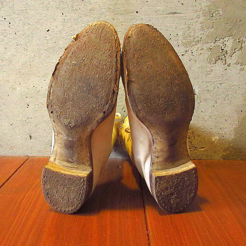 ビンテージ-20's○レディースアンティークレースアップブーツ白