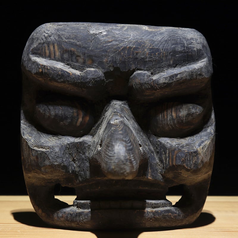 天狗 面 木彫 | 古物屋 壱両