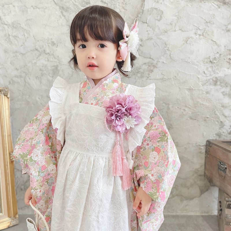 ピンク 花柄 七五三 七五三10％】【中古】 付下げ 友禅 レディース 正絹 ピンク 花柄 身丈