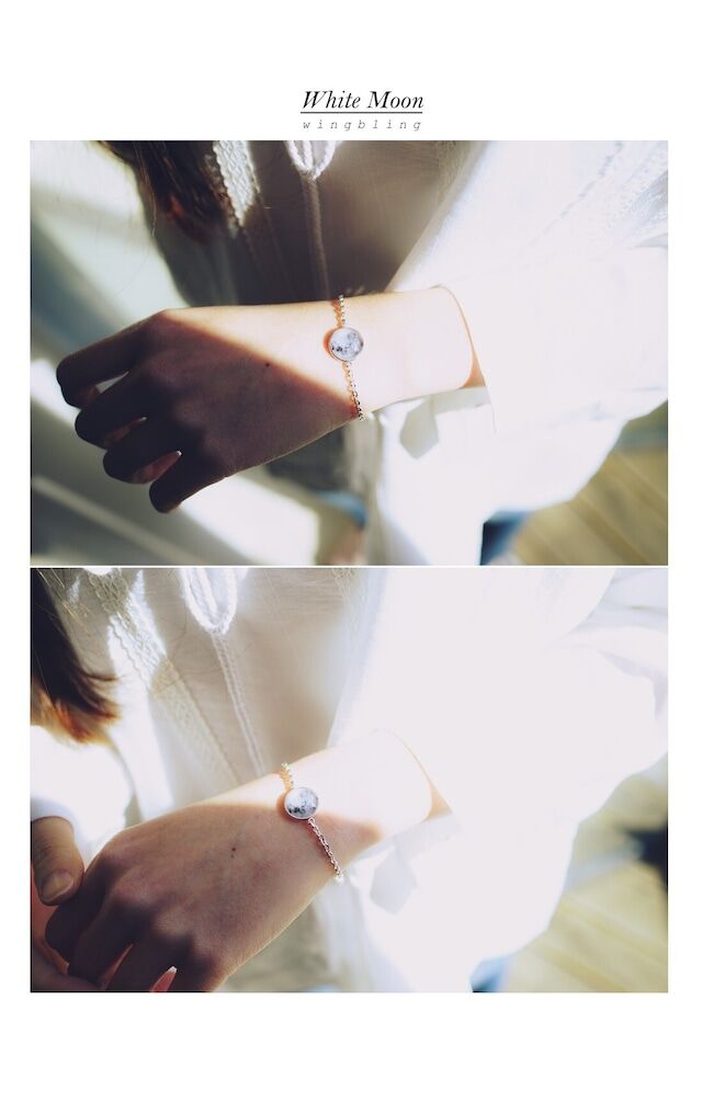 ホワイトムーンブレスレット wingbling 正規品 ASTRO チャウヌ 着用