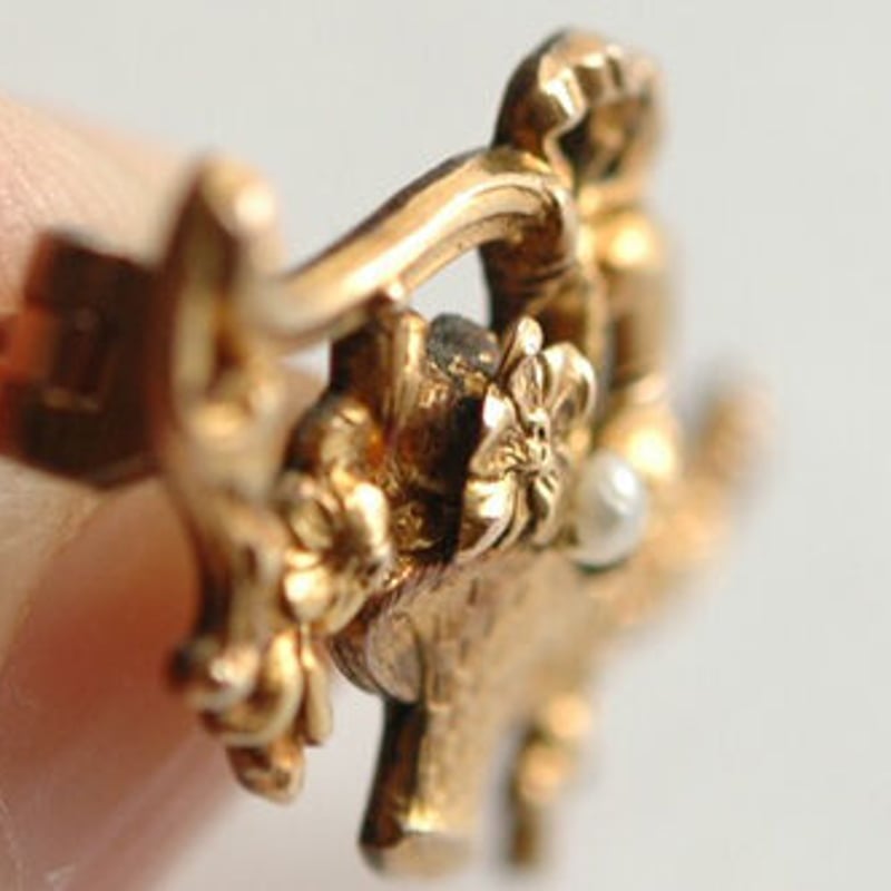 フランス FIX製 花かごのアンティークブローチ | 『スワロー商會