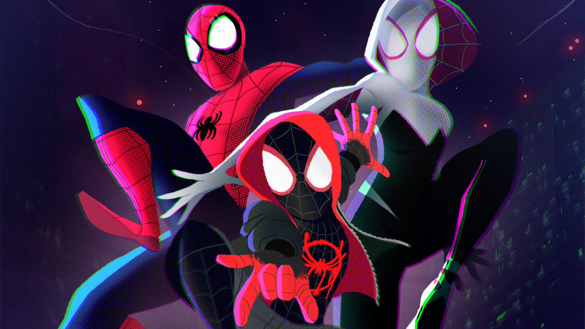 Spider-Verse Trio HD Wallpaper: Gwen, Peter, Miles