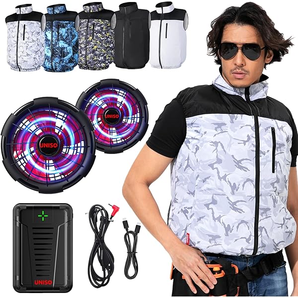 Amazon.co.jp: [Duerfusa] 空調 ベスト ファンバッテリー付き17V 迷彩