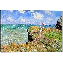 Amazon.co.jp: クロード・モネ アートパネル 『プールヴィルの断崖の上