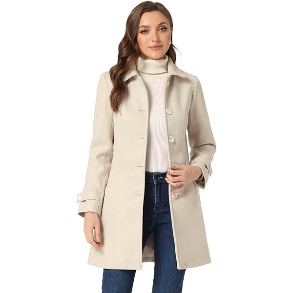 Amazon.com: Allegra K Stand Collar Coats for Women's Elegant Slim