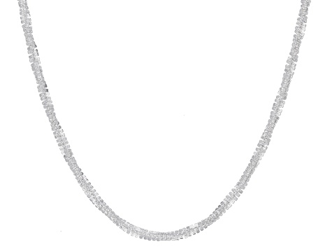 Sterling Silver Adjustable Diamond-Cut 1.4MM Twisted Criss-Cross