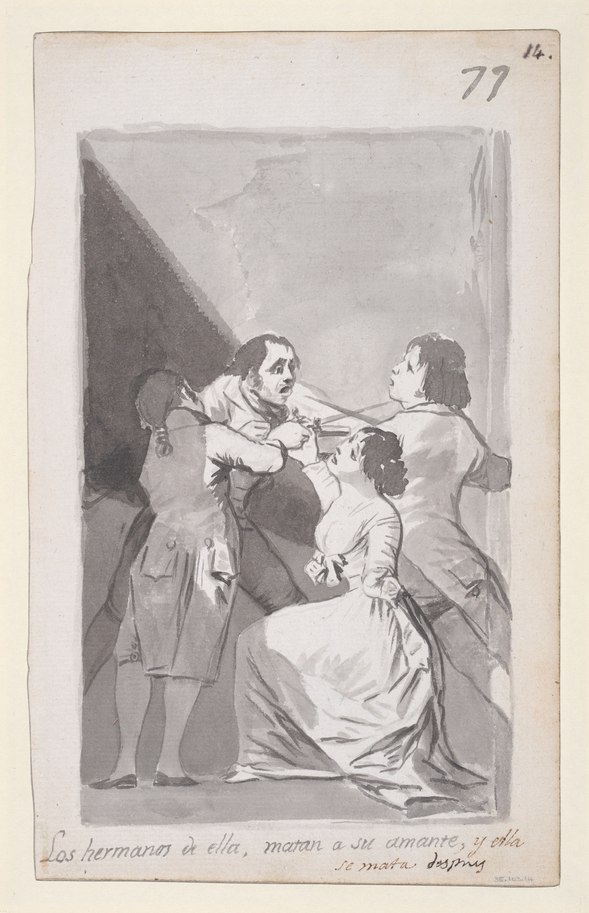 Goya (Francisco de Goya y Lucientes) - Two brothers killing their