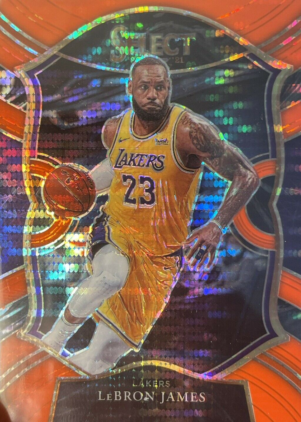 LeBron James 2020 Select #23 Concourse Neon Orange Pulsar /15