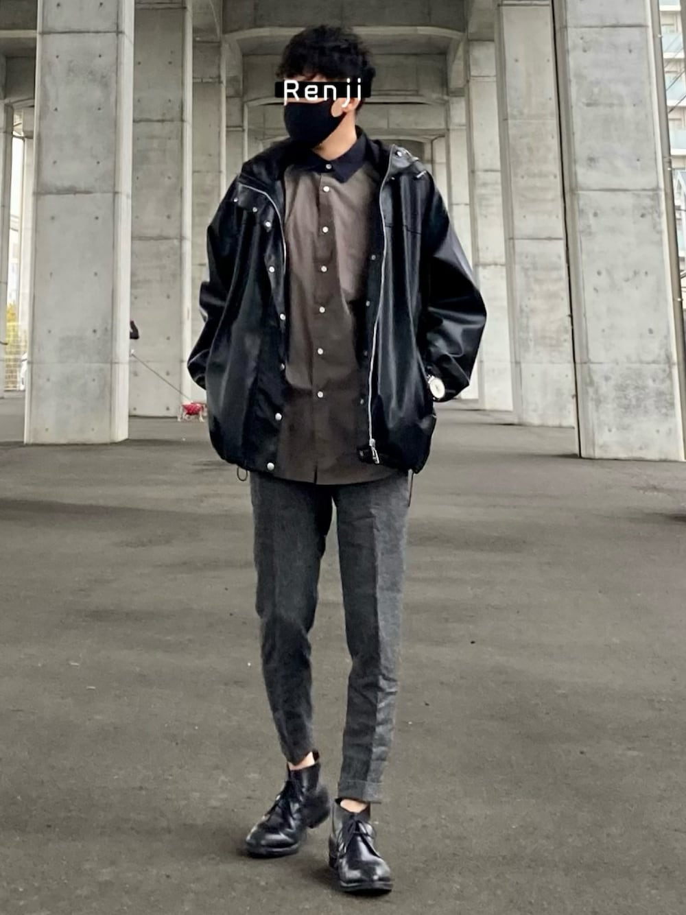 JEANASISのライダースジャケットを使ったメンズ人気ファッション