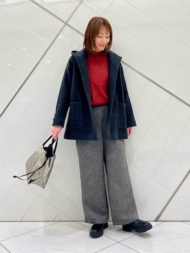 エアリーウールフードコートを使った人気ファッションコーディネート