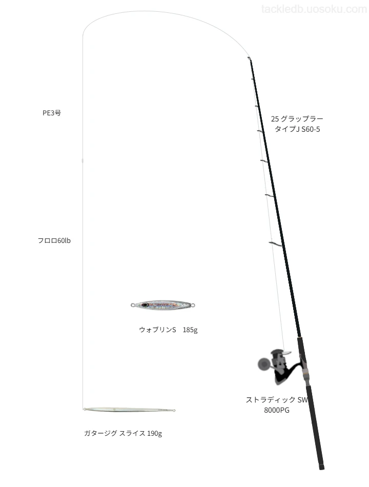 25 グラップラー タイプJ S60-5,ストラディック SW 8000PG,メタルジグ