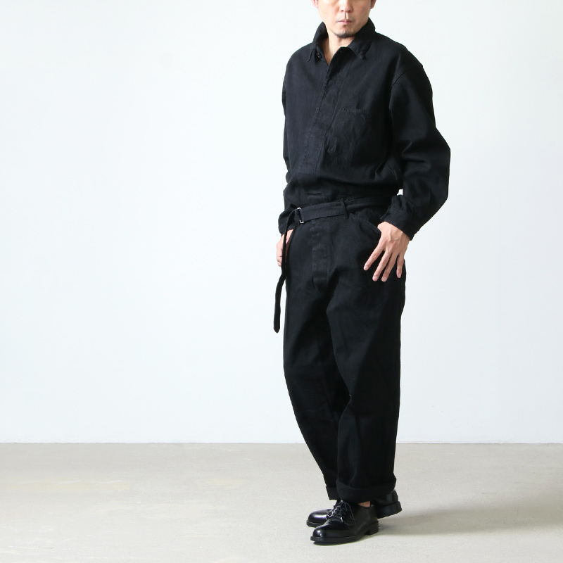 コモリ オールインワン ネイビー2 comoli ウールギャバ オールインワン