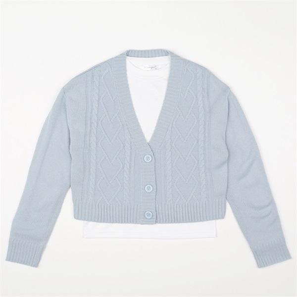 梔子モチーフ付き長袖カーディガンアンサンブル カネコイサオ 梔子