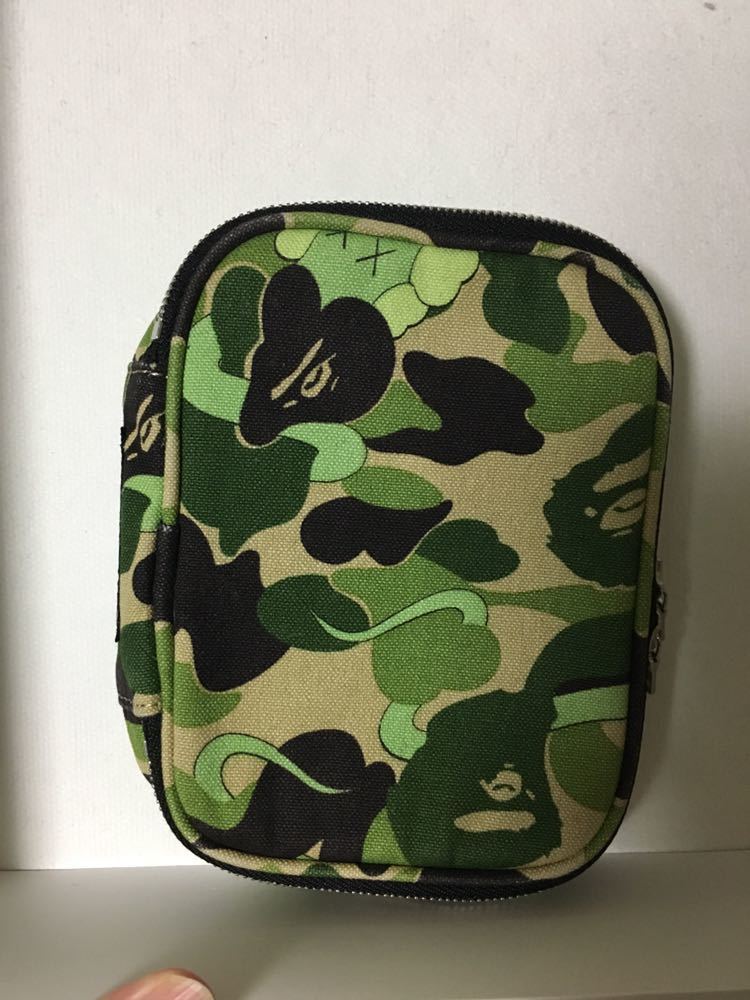 BAPE KAWS ポーチ 小物入れ abcカモ グリーン 初期 レア ヴィンテージ