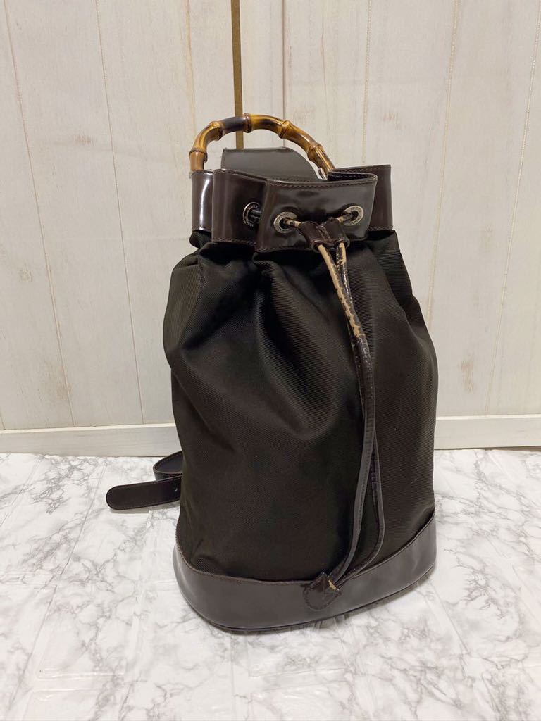 GUCCI GUCCIバンブー巾着バック バンブー ボディバッグ ワンショルダー