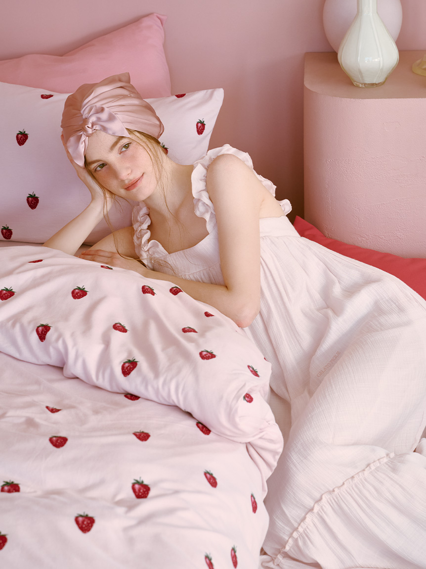 Sleep】ストロベリー柄掛けカバー（ダブル）(掛け布団カバー)｜ルーム
