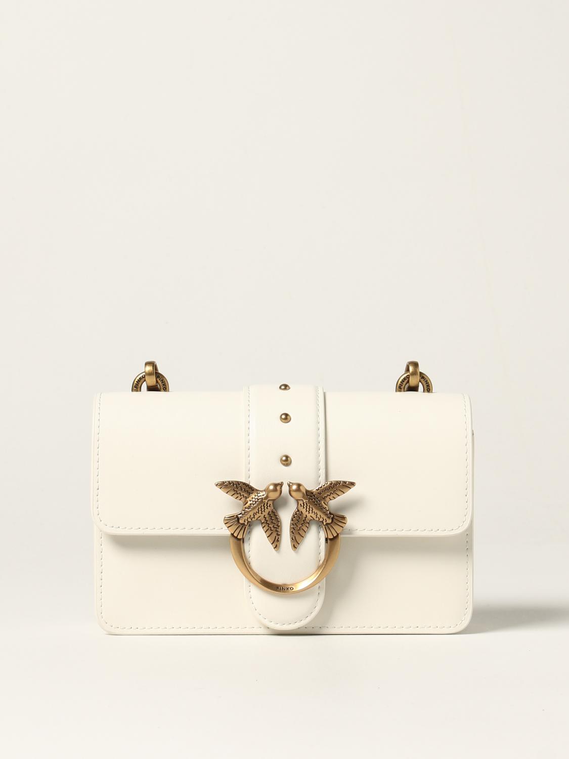 Pinko Love classic Icon Simply bag in smooth leather - White