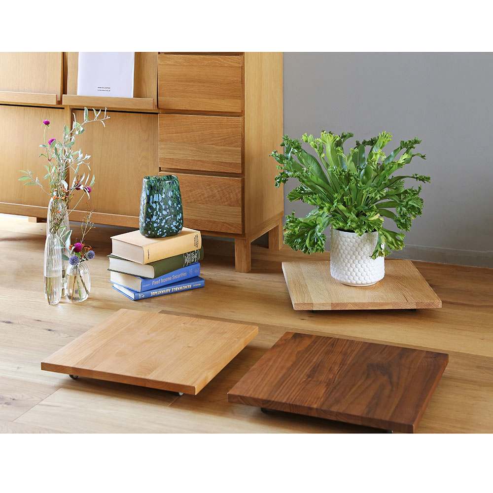 キャスター付きプランターベース ウォールナット 角40cm 通販 - ディノス