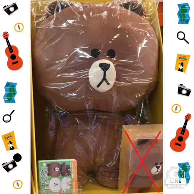 送料無料 ライン ブラウン ぬいぐるみ 特大 80センチ LINE くまの通販